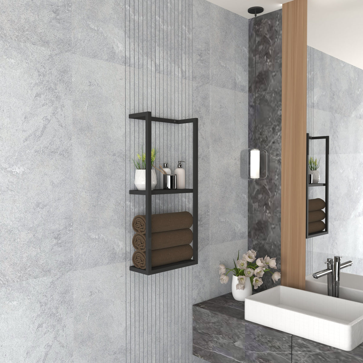 Liora | Metal Banyo Rafı